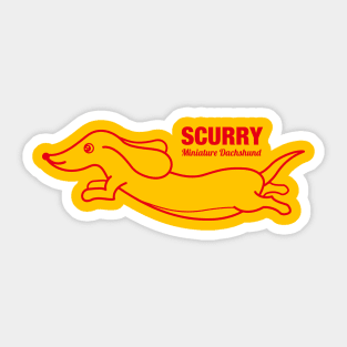 Miniature Dachshund SCURRY -Red- Sticker